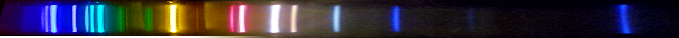 Photograph of emission spectrum of Helium.