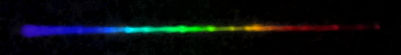 Photograph of emission spectrum of Ytterbium.